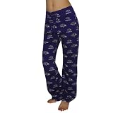 Womens NFL Baltimore Ravens Comfortable Cotton Sleepwear / Pajama Pants - Blue (Size: XL)