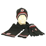 New Jersey Devils Cold Weather Set: Scarf / Hat / Gloves (One Size Fits Most Ages 16+)