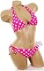The Top Sexy Bathing Suit Pink White Polka Dot Triangle Top Brazilian Cut Tie side Bottom Bikini Swimsuit While You Still Can