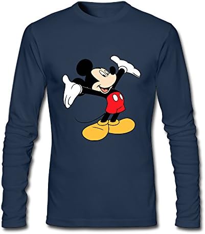 Custom Mickey Mouse On Ice Follow Your Heart Men Navy Long-Sleeve T-Shirts