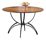 Hillsdale Pacifico Round Dining Table, 48-Inch Diameter Table Top, Black wi ....