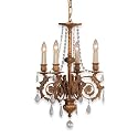 Royce Lighting RC2183/4BGD Versailles Four-Light Chandelier Brulee Gold with Crystals