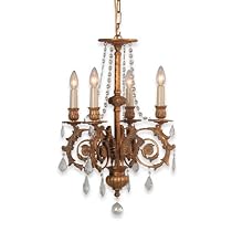 Royce Lighting RC2183/4BGD Versailles Four-Light Chandelier Brulee Gold with Crystals
