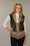 Taupe Faux Fur Fringe Vest