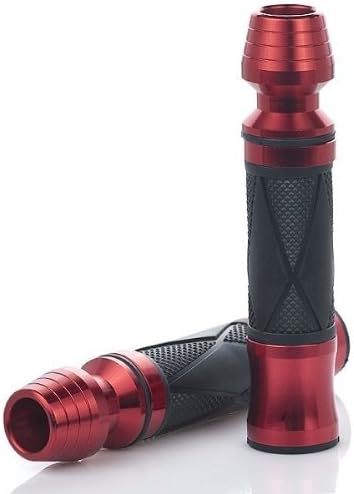 Motorstar 7/8"(22mm) Custom Custom Racing Motorcycle Soft Rubber Handlebar Hand Grips Bar Ends Red For Yamaha YZF R6 2005 2006 2007 2008 2009 2010 2011 2012