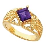 14K Yellow or White Gold Amethyst Ring -- OTHER GEMS AVAILABLE