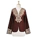 Moroccan Applique Deep Brown Noil Silk Jacket (Petite, Tall & Misses Sizes XS-3X)