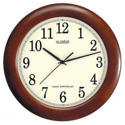 La Crosse Technology WT-3122A 12 1 2-Inch Wood Atomic Analog Clock