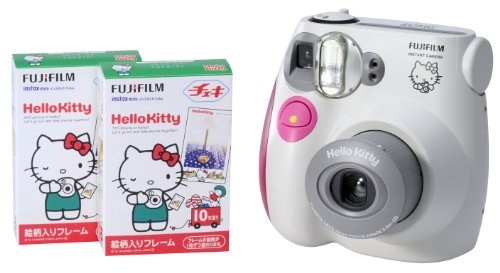 FUJIFILM instax mini7Sチェキ ピンク Hello Kitty 【絵柄フィルム2本付き】