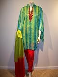 Pakistani Indian Shalwar Kamez Dress, Ployester, Hand Embroidered, Stylish Outfit, Bust Size 40