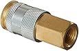 Amflo C90-100 Coupler, 1/4" HI FLO/HVLP, 1/4" FNPT, Brass Plated