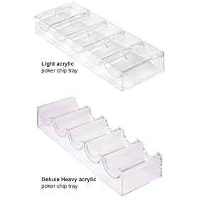 Stackable 100-Chip Poker Chip Trays/Racks – Set of 10 – Choose from Light Weight or Heavy Duty Acrylic