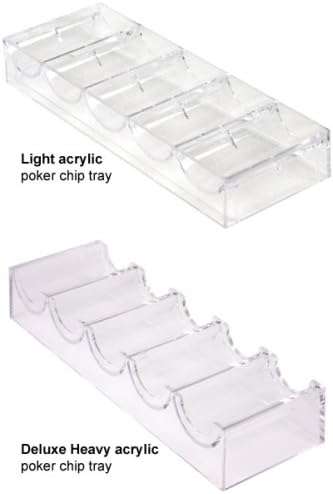 Stackable 100-Chip Poker Chip Trays/Racks - Set of 10, Deluxe Heavy Acrylic