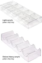 Stackable 100-Chip Poker Chip Trays/Racks - Set of 10 - Choose from Light Weight or Heavy Duty Acrylic