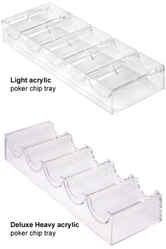 Stackable 100-Chip Poker Chip Trays/Racks - Set of 10 - Choose from Light Weight or Heavy Duty Acrylic