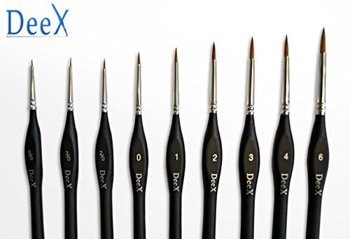 9 Pieces Premium quality Siberian Kolinsky Liner Brush Short Handle Siberian Kolinsky Art Painting Brush, Detail Paint Brush For Watercolor, Oil, Acrylic, Nail Art &amp; Models