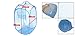 uxcell Mesh Design Foldable Laundry Clothes Basket Blue