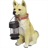 ソーラーライト付柴犬ポチ 【ソーラーライト 夜間自動点灯 ガーデンライト LED センサー 白色LED 庭園灯 屋外 照明 スタンド型 オブジェ】