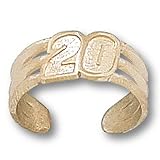 14K Yellow Gold Officially Licensed Joe Logano "#20" NASCAR Toe Ring