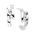 3 Diamond Bypass J-Hoop Earrings 0.15 ct. in Sterling Silver