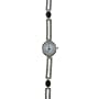 Sterling Silver Marcasite Genuine Black Onyx Rectangle Link Watch