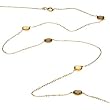 14K Yellow Gold Citrine and Smoky Quartz Station Necklace - 40"