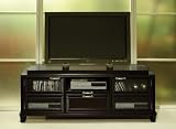 Mureno Contemporary Plasma TV Console in Espresso, with Pull-Out Shelf and Sliding Back Panels