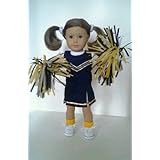 Blue and Gold Cheerleader Outfit Complete with Shoes-Socks - for American Girl Dolls