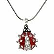 Adorable Red Ladybug Charm Pendant Necklace