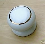 39mm White Porcelain Gold Ring Kitchen Door Knob