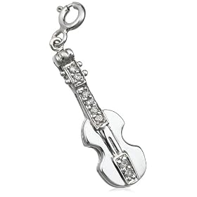Buy Sterling Silver Diamond Violin Charm made by Amazon.com Collection now!