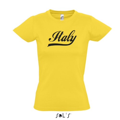 Damen T-Shirt – Italien Oldschool Italy LÄNDERSHIRT EM / WM FAN Trikot S-XXL , Gold – schwarz , S