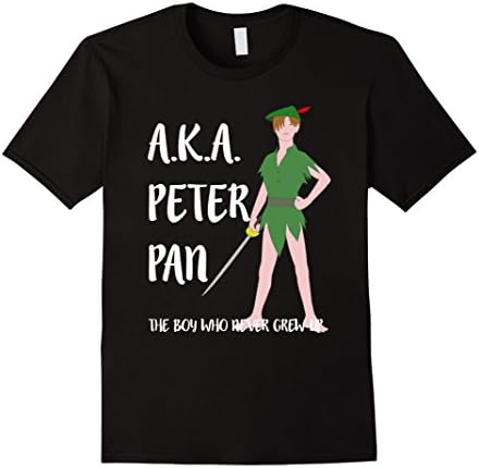 Men's Peter Pan Tee Shirt, TShirt Large Black