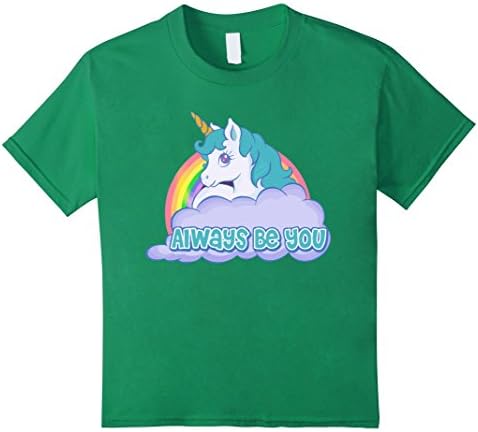 Kids Always Be You Unicorn T-Shirt 6 Kelly Green