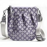 Coach Signature Parker Op Art Swingpack Messenger Crossbody Bag Purse 42531 Flax Haze Purple