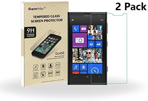 SuperMay® [2-Pack] Lumia 1020 Tempered Glass Screen Protectors 9H Hardness, 2.5d Rounded Edges, 0.26mm Thickness ( [2 pieces] Lumia 1020)