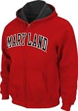 Maryland Terrapins Red Tackle Twill Full Zip Hooded Sweatshirt