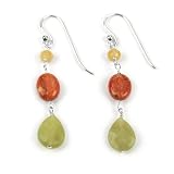 Barse Sterling Silver Bold Multistone Linear Earrings