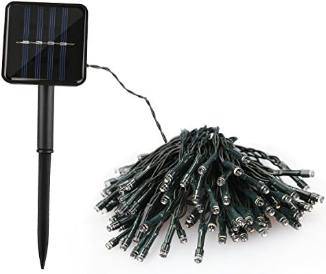 Solar LED String Patio Lights Outdoor 100 LED String Lights 33 ft Solar Powered Waterproof Starry Fairy Lighting with 2 Working Modes for Garden/Home/Party/Bedroom/Xmas/Outdoor (10M/33FT, Warm White)