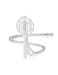 Key Monogram Necklace Sterling Silver Personalized Initial Necklace