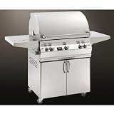 Fire Magic Gas Grills Aurora A540 All Infrared Propane Gas Grill With Single Side Burner And Rotisserie On Cart