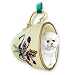 Bichon Frise Dog Teacup Green Holiday Ornament