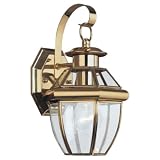Sea Gull Lighting 8037-12 Single-Light Lancaster Small Classic Outdoor Wall Lantern, Clear Beveled Glass and Black