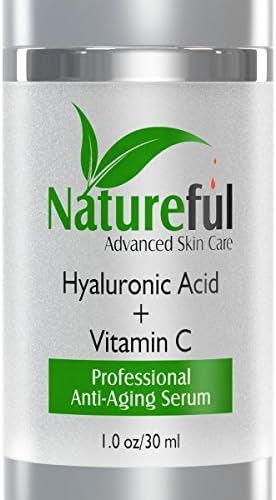 Natureful Hyaluronic Acid Serum with Vitamin C 100 % Pure Beauty Anti Aging Skin Care Cream &amp; Moisturizer Treatment for Your Face Quality Topical Facial Solution with Vitamin C &amp; E, 1 oz by Natureful