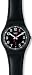 Swatch Unisex Originals GB750 Black Leather Quartz Watch with Black Dial