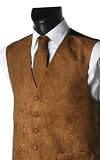 Men's Light Brown Suede Effect Front Panel Waistcoat