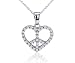 10k White Gold Diamond Peace Sign Heart Pendant (1/4 cttw, I-J Color, I2-I3 Clarity), 18
