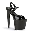7 Inch High Heel Black Sandal Sexy Shoes Open Toe Ankle Strap High Platform