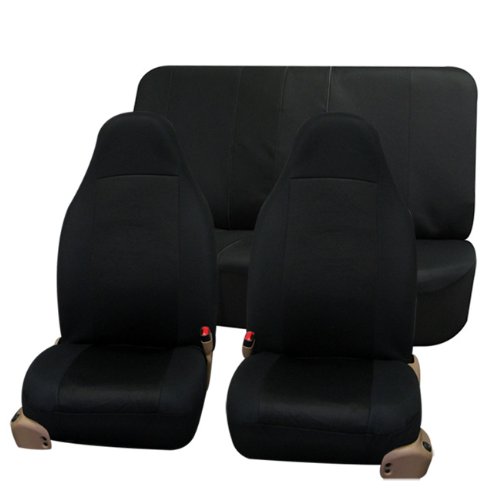 FH-FB102112 Classic Cloth Car Seat Covers Black color
