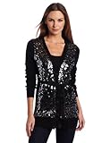 IMAGE OF Karen Kane Women's Sequin Front Cardigan, Small, Black